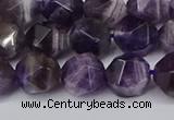 CNG6165 15.5 inches 10mm faceted nuggets dogtooth amethyst beads