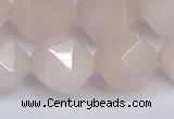 CNG6280 15.5 inches 14mm faceted nuggets rose quartz beads