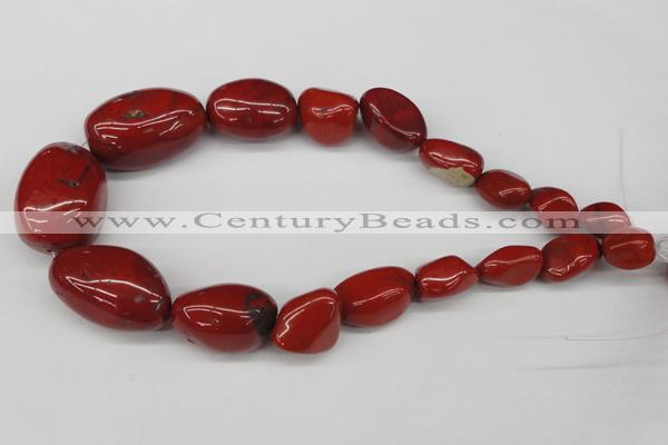 CNG63 15.5 inches 10*15mm - 25*40mm nuggets red jasper beads