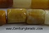 CNG6416 15.5 inches 15*20mm faceted nuggets yellow jade beads