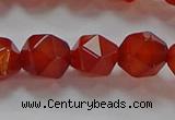 CNG6506 15.5 inches 10mm faceted nuggets red agate beads