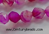 CNG6522 15.5 inches 10mm faceted nuggets line agate beads