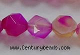 CNG6523 15.5 inches 12mm faceted nuggets line agate beads