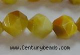 CNG6533 15.5 inches 12mm faceted nuggets golden tiger eye beads