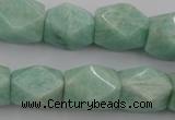 CNG657 15.5 inches 13*18mm faceted nuggets amazonite beads