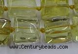 CNG6807 15.5 inches 8*12mm - 10*16mm nuggets lemon quartz beads