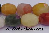 CNG6890 12*16mm - 13*18mm faceted nuggets mixed rutilated quartz beads