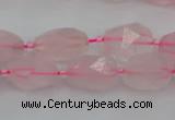 CNG6915 15.5 inches 8*12mm - 12*16mm faceted nuggets rose quartz beads