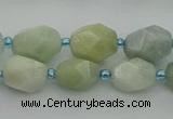 CNG6918 15.5 inches 8*12mm - 12*16mm faceted nuggets aquamarine beads