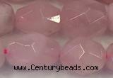 CNG6953 12*14mm - 13*16mm faceted nuggets rose quartz beads