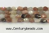 CNG6966 10*12mm - 11*16mm faceted nuggets mixed moonstone beads