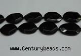CNG7085 15.5 inches 25*35mm - 35*45mm faceted freeform black agate beads