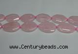 CNG7088 15.5 inches 25*35mm - 35*45mm faceted freeform rose quartz beads