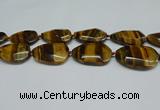 CNG7101 25*35mm - 35*45mm faceted freeform yellow tiger eye beads