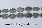 CNG7114 20*25mm - 30*40mm freeform grey green brecciated jasper beads