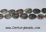 CNG7115 15.5 inches 20*25mm - 30*40mm freeform blood jasper beads