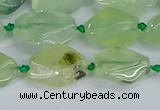 CNG7133 15.5 inches 6*10mm - 10*14mm faceted nuggets prehnite beads