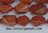 CNG7135 15.5 inches 6*10mm - 10*14mm faceted nuggets glodstone beads