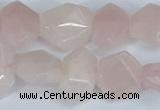 CNG7145 15.5 inches 8*12mm - 13*18mm faceted nuggets rose quartz beads