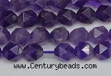 CNG7220 15.5 inches 6mm faceted nuggets amethyst gemstone beads