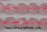 CNG7228 15.5 inches 12mm faceted nuggets rose quartz beads
