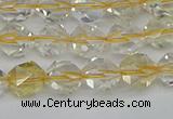 CNG7230 15.5 inches 6mm faceted nuggets citrine gemstone beads