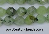 CNG7240 15.5 inches 6mm faceted nuggets green rutilated quartz beads