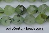 CNG7241 15.5 inches 8mm faceted nuggets green rutilated quartz beads