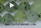 CNG7243 15.5 inches 12mm faceted nuggets green rutilated quartz beads