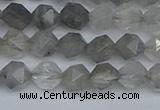 CNG7250 15.5 inches 6mm faceted nuggets cloudy quartz beads