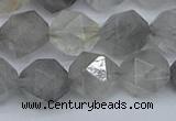 CNG7252 15.5 inches 10mm faceted nuggets cloudy quartz beads