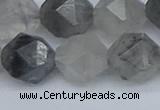 CNG7253 15.5 inches 12mm faceted nuggets cloudy quartz beads