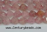 CNG7255 15.5 inches 6mm faceted nuggets strawberry quartz beads