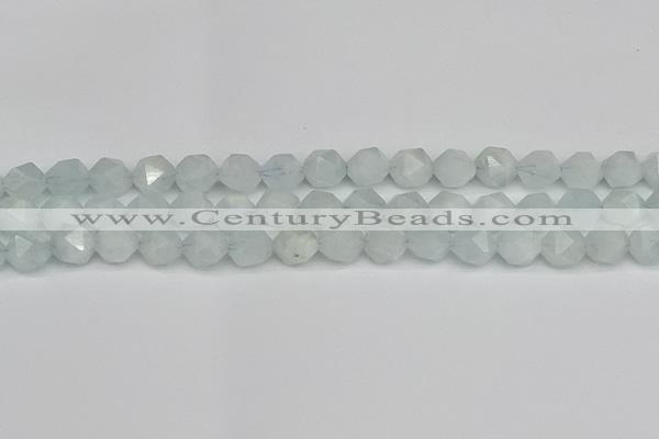 CNG7261 15.5 inches 8mm faceted nuggets aquamarine beads