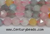 CNG7265 15.5 inches 6mm faceted nuggets morganite beads
