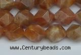 CNG7296 15.5 inches 8mm faceted nuggets sunstone beads