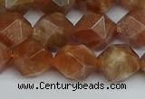 CNG7297 15.5 inches 10mm faceted nuggets sunstone beads