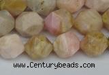 CNG7301 15.5 inches 8mm faceted nuggets pink opal gemstone beads