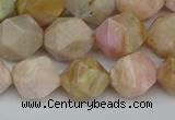 CNG7302 15.5 inches 10mm faceted nuggets pink opal gemstone beads