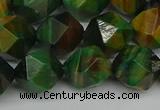 CNG7328 15.5 inches 12mm faceted nuggets green tiger eye beads