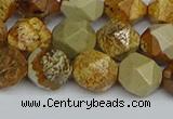 CNG7378 15.5 inches 12mm faceted nuggets picture jasper beads