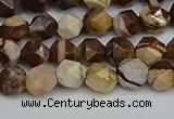 CNG7380 15.5 inches 6mm faceted nuggets zebra jasper beads