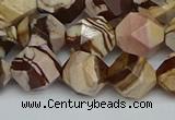 CNG7382 15.5 inches 10mm faceted nuggets zebra jasper beads