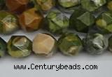 CNG7396 15.5 inches 8mm faceted nuggets rhyolite gemstone beads