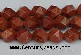 CNG7400 15.5 inches 6mm faceted nuggets goldstone beads