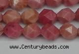 CNG7421 15.5 inches 8mm faceted nuggets rhodochrosite beads