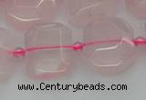 CNG7451 12*16mm - 15*20mm faceted freeform rose quartz beads