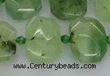 CNG7452 12*16mm - 15*20mm faceted freeform prehnite beads