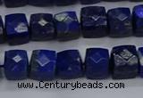 CNG7489 15.5 inches 8*8mm faceted nuggets lapis lazuli beads