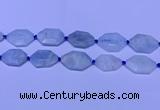 CNG7511 15.5 inches 25*35mm - 30*40mm faceted freeform aquamarine beads